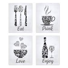 Wine Coffee Hearts Prints Posters Signs
