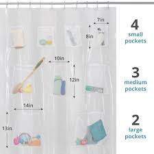 Clear Peva Shower Curtain With 9 Mesh