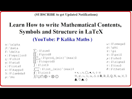 Symbols Structure In Latex