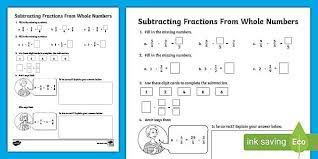How To Subtract Fractions From Whole