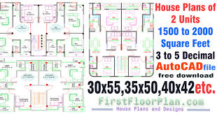 House Plans Of Two Units 1500 To 2000