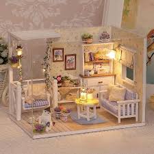 Wooden Dollhouse Miniature Diy House