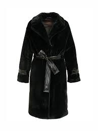 Freed Violet Black Faux Fur Coat