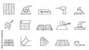 Home Repair Icons Set Wallpapering And