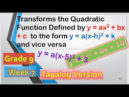 Tagalog Transform Quadratic Function Y