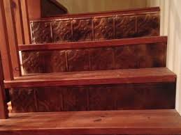 Faux Tin Ceiling Tiles On Stairs