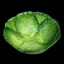 Majolica Green Cabbage Salad Bowl Au