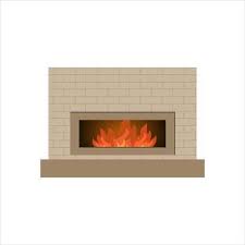 A Modern Fireplace Made Of The Bricks