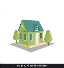 House Icon Elegant 3d Sketch Vectors