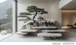 A Simple Indoor Garden With Bonsai That