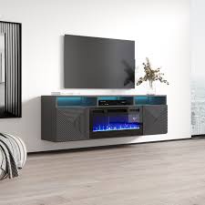 Giza Bl Ef Floating Fireplace Tv Stand