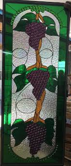 Grape Cer Trio Stained Glass Window