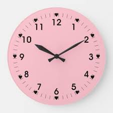 Pink Clock With Hearts