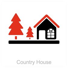 Country House And Cottage Icon Concept