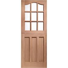 Diyar Wood Double Door Half Glass Half