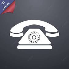 Vintage Telephone Icon In 3d Style