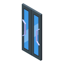 Double Glass Door Isometric Icon