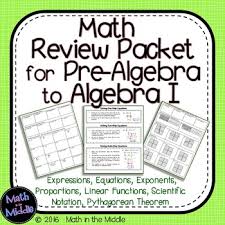 Pre Algebra Math Review Packet End Of