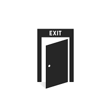 Black Simple Exit Door Icon On White