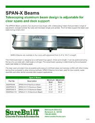 span x beams surebuilt concrete forms