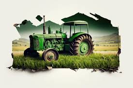 Premium Photo A Green Tractor Is In A