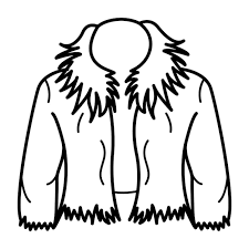 Fur Jacket Icon In Hand Drawn Style