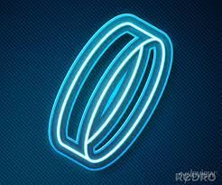 Glowing Neon Line Gold Ring Icon