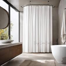 Waterproof Linen Shower Curtain Panel