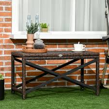 Outsunny Patio Wicker End Table