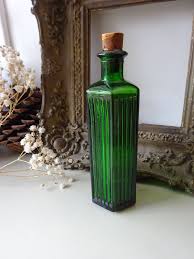 Green Hexagonal Ribbed Bottle