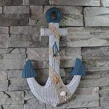 Nautical Rustic Wood Anchor With Rope