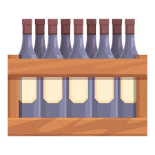 Wine Bottle Box Icon Cartoon Vector