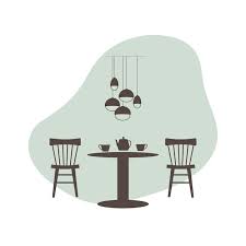 Table And Chairs In A Cafe Vector Icon