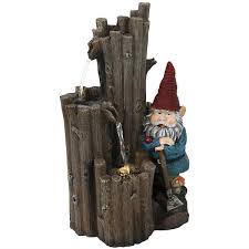 Sunnydaze Resting Gnome Outdoor Water Fountain With Led Light 17