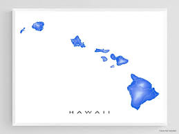 Hawaiian Islands Map Of Hawaii Wall Art