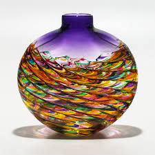 Optic Rib Flat Vase By Michael Trimpol