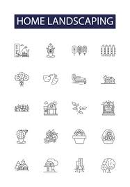 Home Landscaping Line Vector Icons And