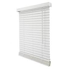 Chicology Basic Collection Pre Cut White Cordless Room Darkening Faux Wood Blind With 2 In Slats 32 In W X 48 In L Basic White