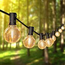 Daybetter Outdoor String Lights 100ft With 50 G40 Edison Vintage Bulbs Waterproof For Patio Garden Gazebo Bistro Cafe Backyard