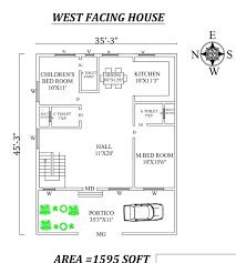 Marvelous 2bhk West Facing House Plan