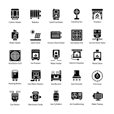 Heating Appliances Glyph Vector Icons