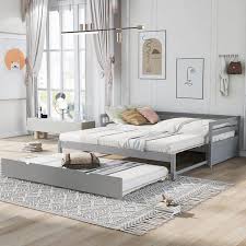 Wood Daybed Sofa Bed Frame With Trundle