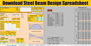 steel beam design spreadsheet