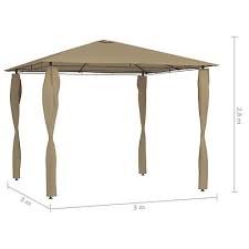 Gazebo With Sidewall 3x3x2 6 M Taupe