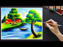 Beautiful Scenery Drawing With Oil