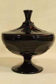 Vintage Ebony Black Opaque Glass Candy