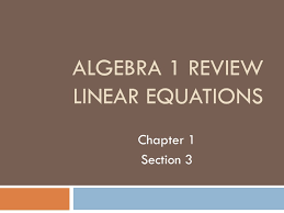 Ppt Algebra 1 Review Linear Equations