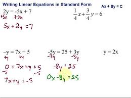 Writing Linear Equations In Standard