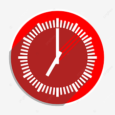 Time Red Flat Icon Isolated Business