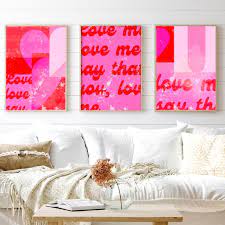 Hot Pink Wall Art Set Of 6 Prints